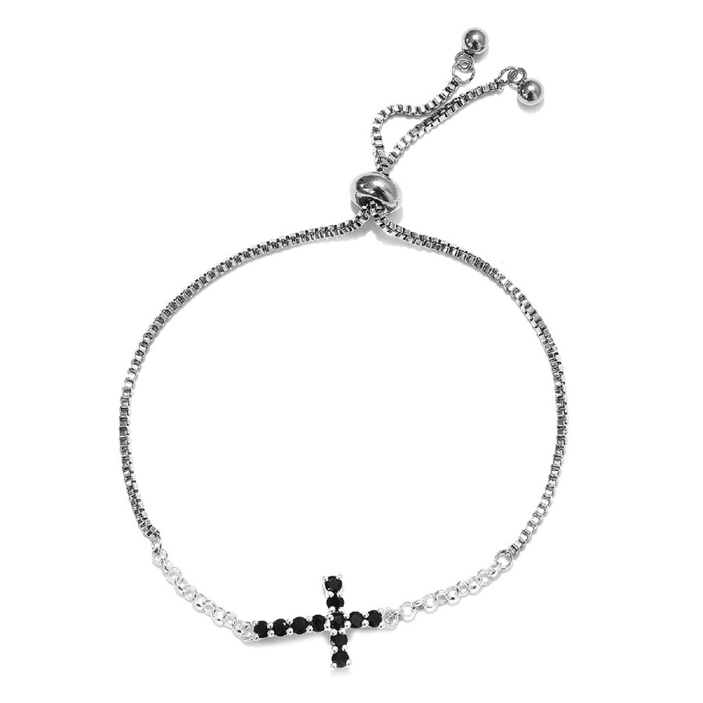 Thai Black Spinel Bolo Bracelet